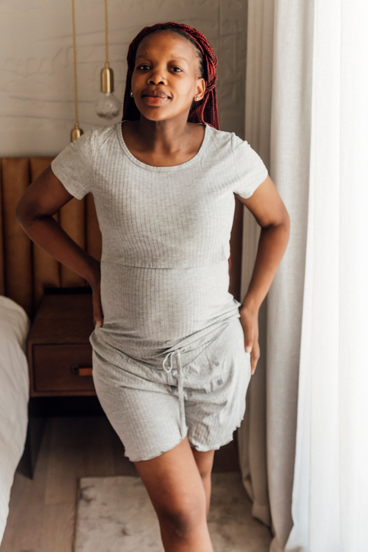 Loungewear Tee and Shorts | Grey